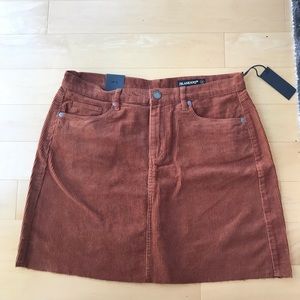Blank NYC Brown Corduroy Fall Mini Skirt $78